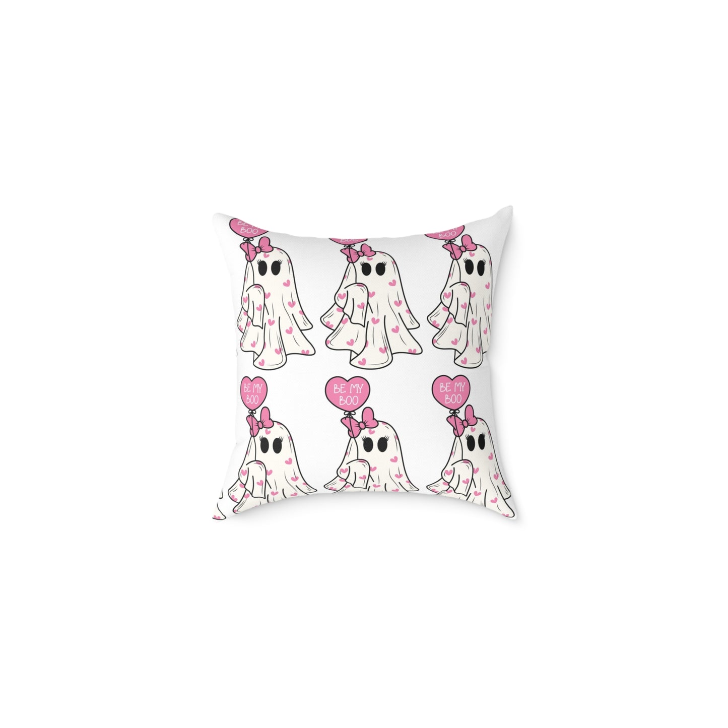 Cute Ghosts Decorative Pillow, Halloween Decor, Square Throw Cushion, Cozy Home Accent, Spooky Gift Idea